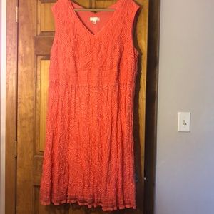 Pink/ coral textured dress